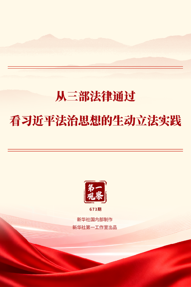 第一观察丨从三部法律通过看习近平法治思想的生动立法实践
